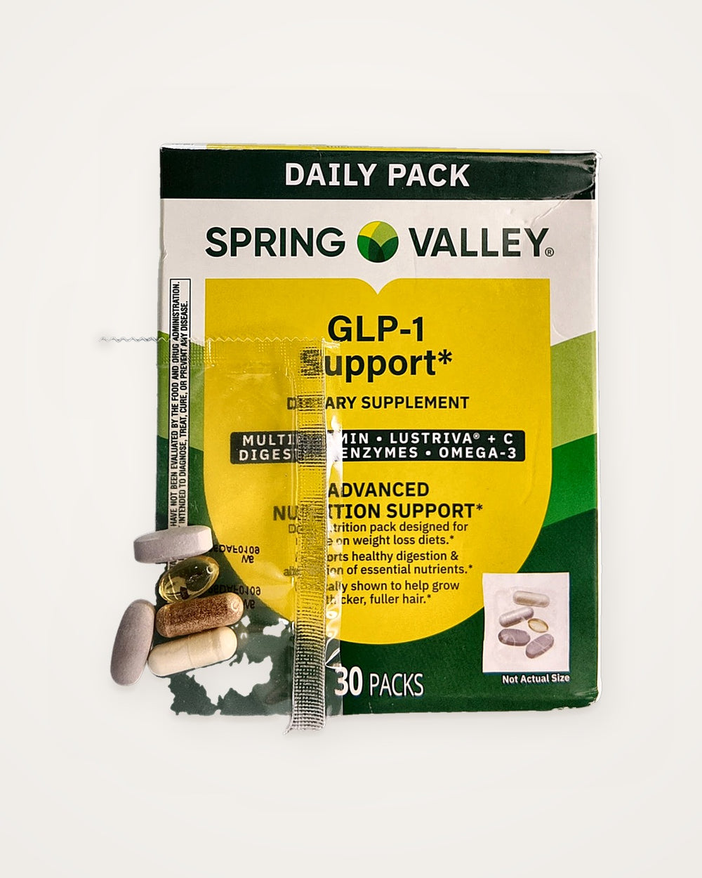 Spring Valley GLP-1 Support Pack 30 sobres – envase – vista 2