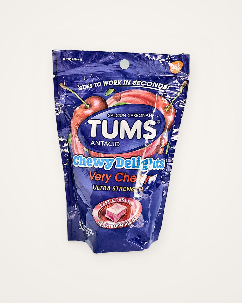 TUMS Chewy Delights antiácido 32 masticables suaves – empaque