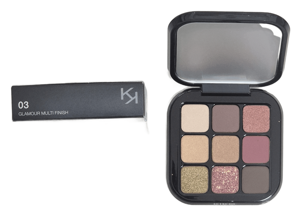 KIKO Milano Glamour Multi Finish Eyeshadow Palette 03 Burgundy Notes 2.5 g – envase – con caja