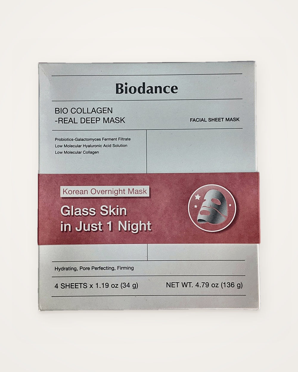 Biodance Bio-Collagen Real Deep Mask 4 x 34 g – envase