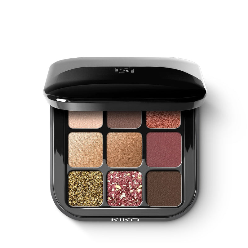 KIKO Milano Glamour Multi Finish Eyeshadow Palette 03 Burgundy Notes – Paleta de 9 sombras 2.5 g