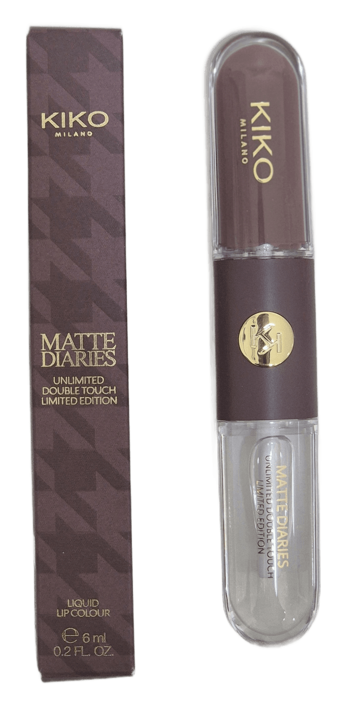 KIKO Milano Matte Diaries Unlimited Double Touch 04 Cozy Café Kiss 6 ml – envase – con caja