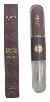 KIKO Milano Matte Diaries Unlimited Double Touch 04 Cozy Café Kiss – Labial líquido 2 pasos 6 ml