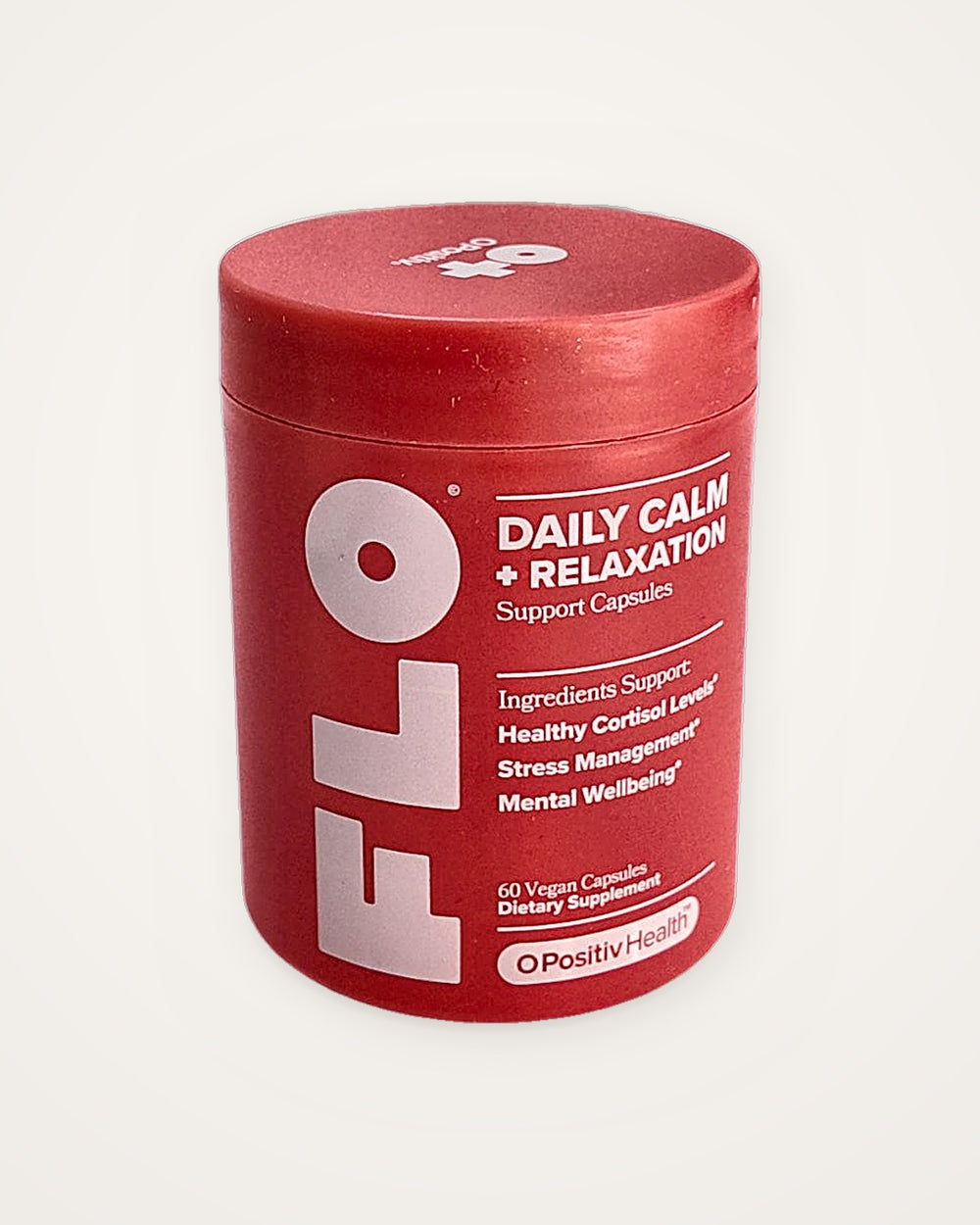 O Positiv FLO Daily Calm & Relaxation 60 cápsulas – frasco y caja – vista 3