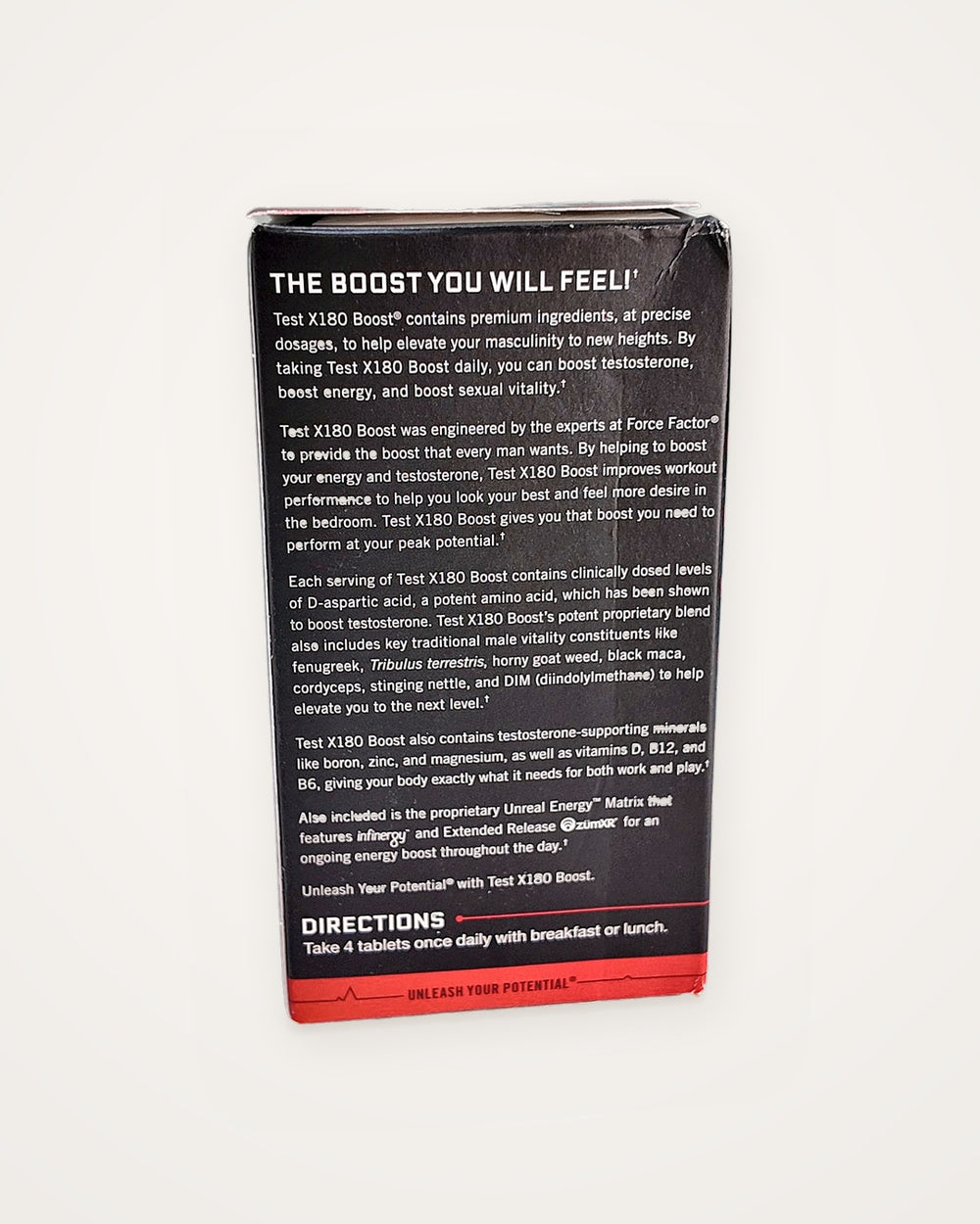 Force Factor Test X180 Boost 120 tabletas – frasco – vista 3