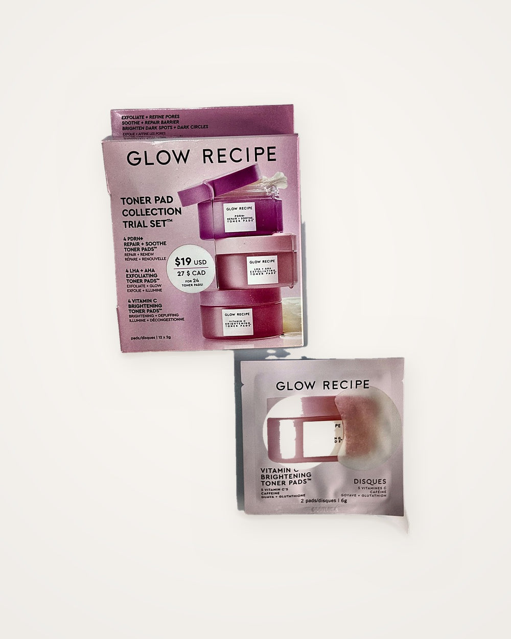 Glow Recipe Korean Toner Pad Collection Trial Set 12 x 2 g – envase – vista 2