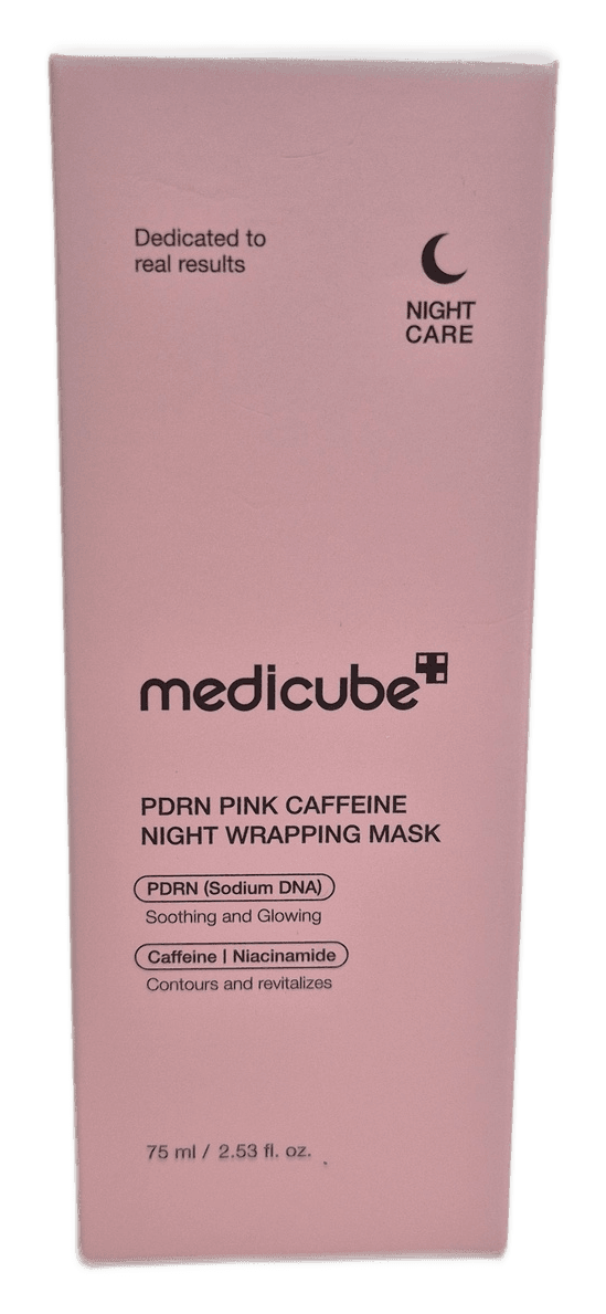 Medicube PDRN Pink Caffeine Night Wrapping Mask 75 ml – envase – caja