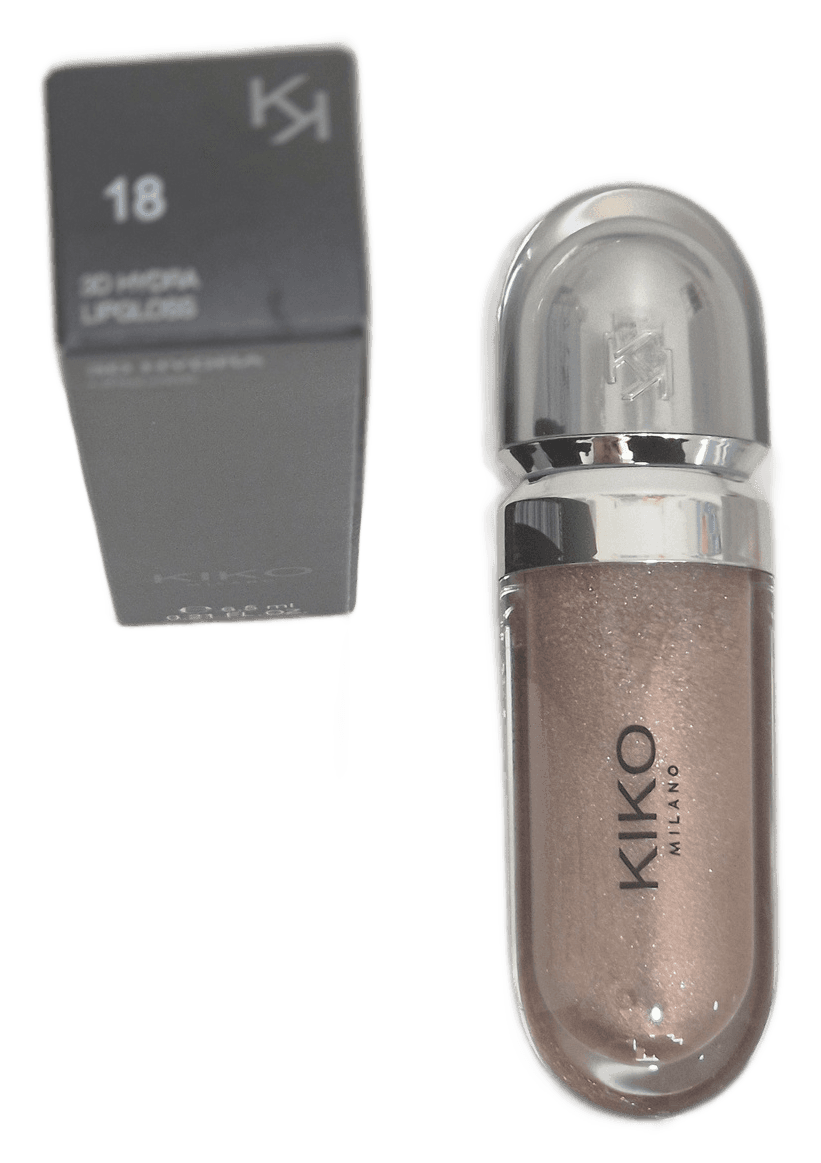 KIKO Milano 3D Hydra Lipgloss 18 Golden Sparkle 6.5 ml – envase – con caja