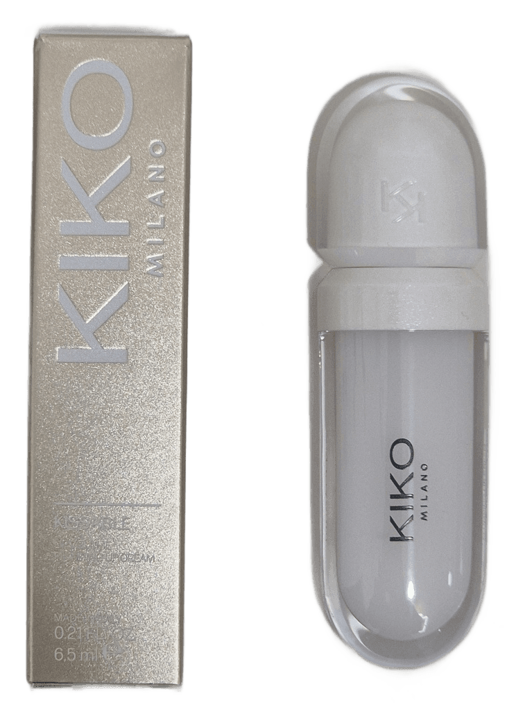 KIKO Milano Kissable Lip Volume Plumping Lip Cream 02 Cloud Dew 6.5 ml – envase – con estuche