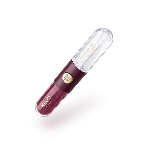 KIKO Milano Matte Diaries Unlimited Double Touch 05 Velvet Wine Rush – Labial líquido 2 pasos 6 ml